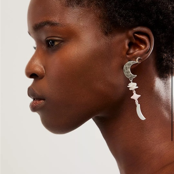 nwt free people earrings luna eclipse dangles - Picture 2 of 3
